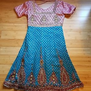 Pink and blue Indian wear